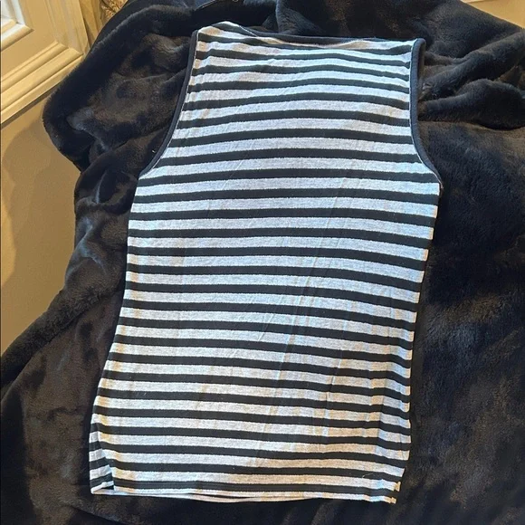 Ann Taylor Black and White Striped Tank Top - Picture 4 of 7